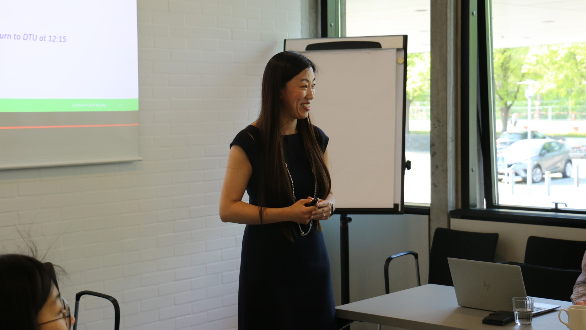 Picture of project leader, Angela, doing a presentation ©SusBrane Picture of project leader, Angela, doing a presentation